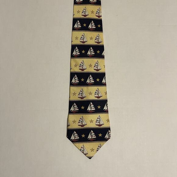 Tommy Hilfiger Men’s Tie Sail Boats Nautical - Picture 2 of 6